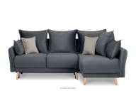 Modischer Samt-Ecksofa auf Beinen grau rechts