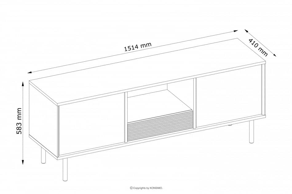 LOFTY TV-Schrank im Loft-Stil mit Rillenmuster eiche schwarz/natürlich - Foto 30