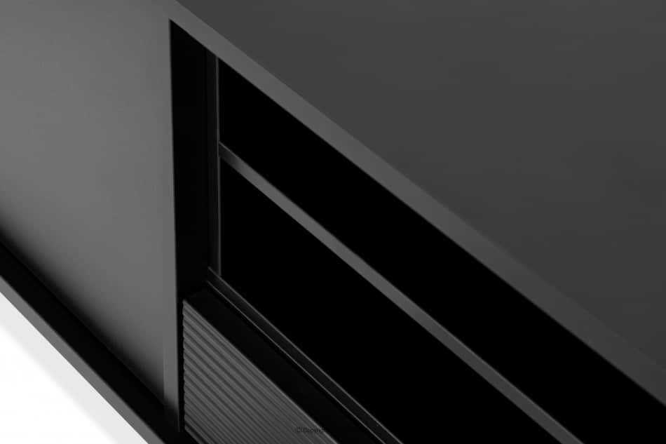 LOFTY Schwarzer TV-Schrank im Loft-Stil mit Regalen eiche schwarz/natürlich - Foto 10