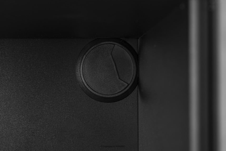 LOFTY Schwarzer TV-Schrank im Loft-Stil mit Regalen eiche schwarz/natürlich - Foto 22