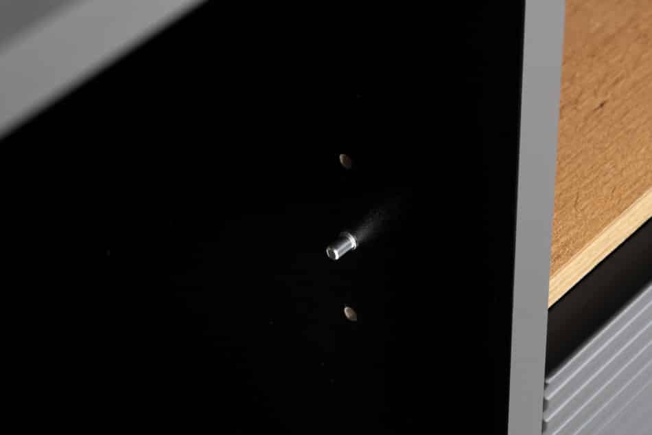 LOFTY Loft-TV-Schrank auf hohen Beinen eiche schwarz/natürlich - Foto 20