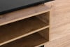 LOFTY Kommode im Loft-Stil mit Regalen auf hohen Holzbeinen eiche schwarz/natürlich - Foto 12