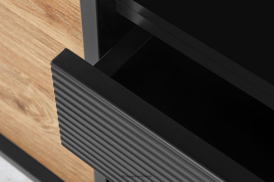 LOFTY Kommode mit Schubladen und Türen im Loft-Stil eiche schwarz/natürlich - Foto 18