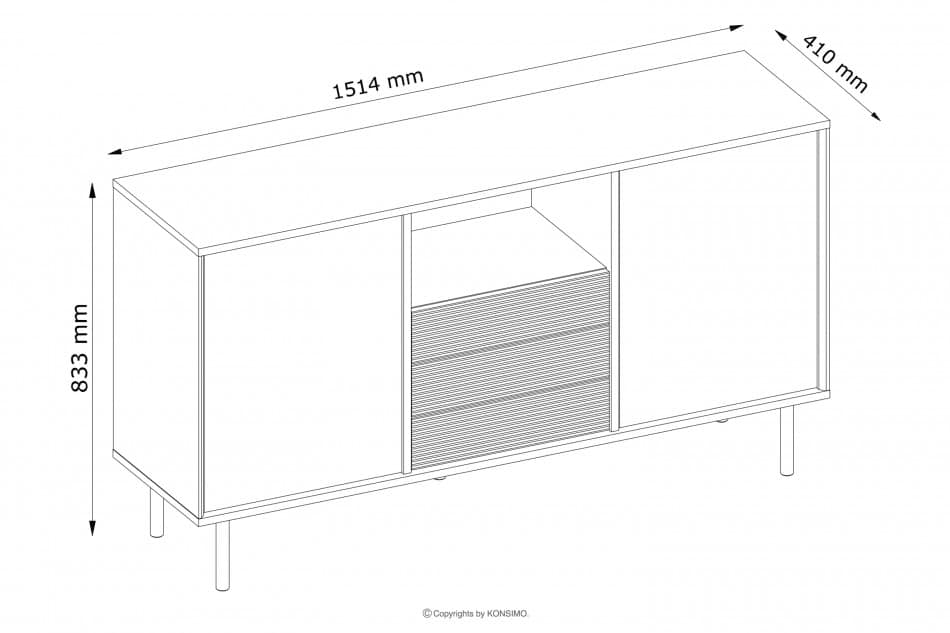 LOFTY Kommode mit Schubladen und Türen im Loft-Stil eiche schwarz/natürlich - Foto 32