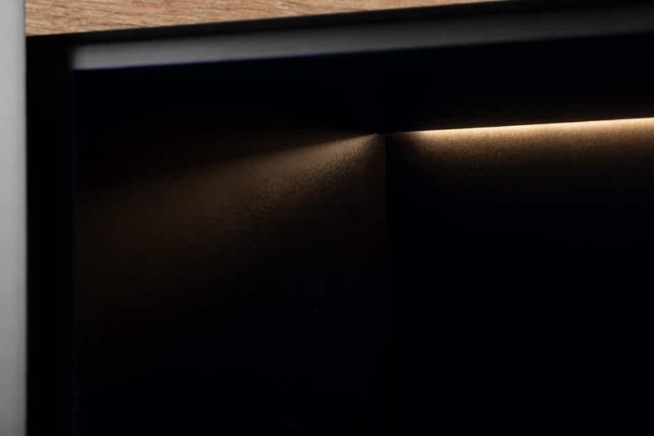 LOFTY Hoher Regal im Loft-Stil mit Rillenmuster eiche schwarz/natürlich - Foto 19
