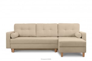 ERISO, https://konsimo.de/kollektion/eriso/ Bouclé Ecksofa für das Wohnzimmer rechts oder links in hellem Beige hellbeige - Foto