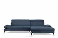 Rechtes Ecksofa mit beweglichen Kopfstützen navy blau