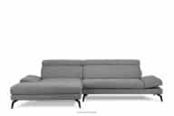 Linkes Ecksofa mit beweglichen Kopfstützen grau