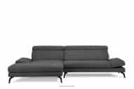 Linkes Ecksofa mit beweglichen Kopfstützen dunkelgrau