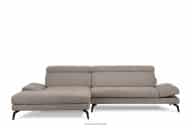 Linkes Ecksofa mit beweglichen Kopfstützen grau-beige