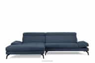 Linkes Ecksofa mit beweglichen Kopfstützen navy blau