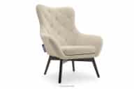 Eleganter Sessel mit Steppung auf Holzbeinen beige
