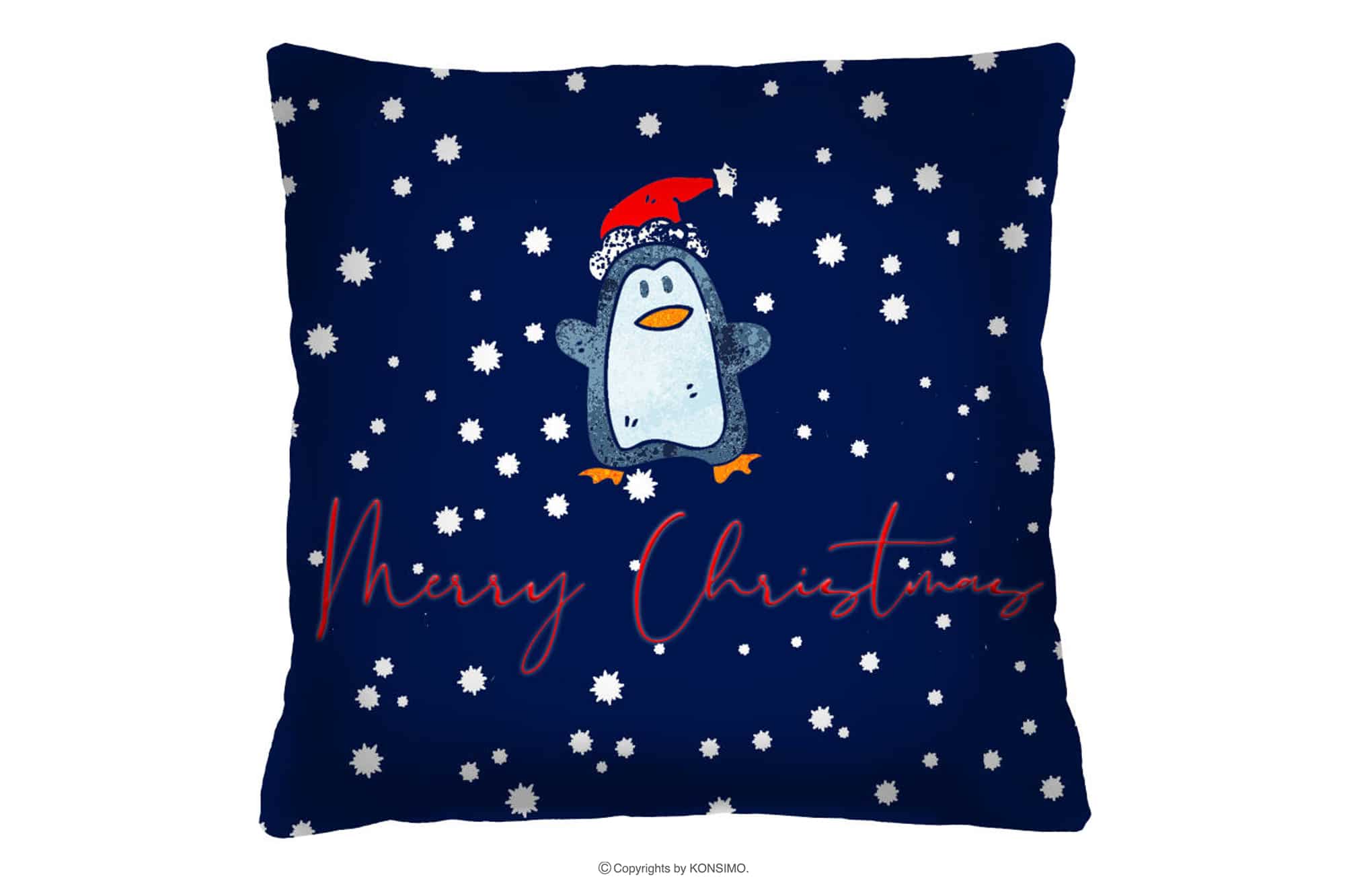 Weihnachtliches Kissen mit Pinguin 40x40