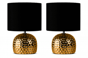 FRAGI, https://konsimo.de/kollektion/fragi/ Elegante Schlafzimmerlampen in Gold und Schwarz, 2 Stück. złoty/czarny - Foto