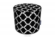 Schwarzer und weißer Pouffe Maroco-Muster