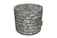 Runder Pouffe Steinmuster