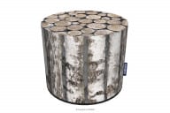Runder Sitzpouf Birke wasserdicht