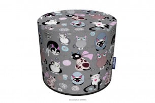 RASIL, https://konsimo.de/kollektion/rasil/ Kindersessel pouffe in Katzen grau/rosa/schwarz - Foto