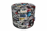 Runder Sitzpouffe wasserdicht Schriftzug