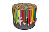 Runder Kinderpouffe in Buntstiften