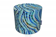 Blauer Mosaik-Pouffe wasserdicht