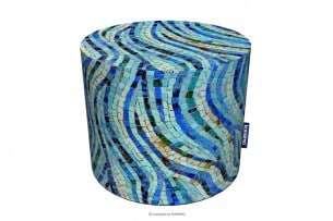 RASIL, https://konsimo.de/kollektion/rasil/ Blauer Mosaik-Pouffe wasserdicht blau/grau - Foto