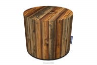 Brauner Pouffe mit Baumstamm-Muster