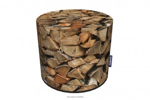 RASIL, https://konsimo.de/kollektion/rasil/ Holzmuster Pouf für Zimmer braun/beige - Foto