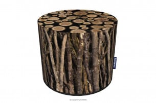 RASIL, https://konsimo.de/kollektion/rasil/ Holzmotiv-Pouffe für Zimmer dunkelbraun/hellbraun - Foto