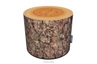 Runder Pouf aus Kiefernholz wasserdicht