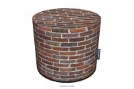 Runder Sitzpouffe Ziegelsteine