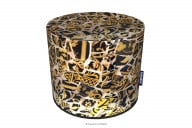 Braun gemusterter Pouffe
