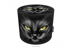 RASIL, https://konsimo.de/kollektion/rasil/ Schwarzer runder Katzen-Pouffe schwarz/gelb - Foto