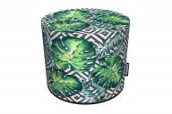 Runder Hocker mit Palmenblättern