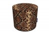 Runder Pouffe Schlangenhaut-Muschel