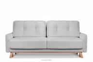 Skandinavisches Sofa Wohnzimmer mit Stauraum für Bettwäsche - Hellgrau Bouclé