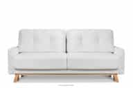 Skandinavisches Sofa Wohnzimmer mit Stauraum für Bettwäsche - Creme Bouclé