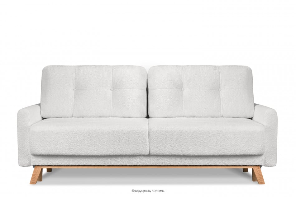 VISNA Skandinavisches Sofa Wohnzimmer mit Stauraum für Bettwäsche - Creme Bouclé creme - Foto 0