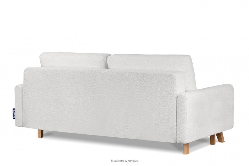 VISNA Skandinavisches Sofa Wohnzimmer mit Stauraum für Bettwäsche - Creme Bouclé creme - Foto 3