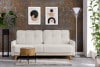 VISNA Skandinavisches Sofa Wohnzimmer mit Stauraum für Bettwäsche - Creme Bouclé creme - Foto 2