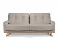 Skandinavisches Sofa Wohnzimmer mit Stauraum für Bettwäsche - Hellbeige Bouclé