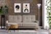 VISNA Skandinavisches Sofa Wohnzimmer mit Stauraum für Bettwäsche - Hellbeige Bouclé beige - Foto 2