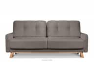 Skandinavisches Sofa Wohnzimmer mit Stauraum für Bettwäsche - Braun Bouclé