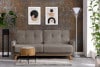 VISNA Skandinavisches Sofa Wohnzimmer mit Stauraum für Bettwäsche - Braun Bouclé braun - Foto 2