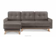 Ausziehbare Eckcouch für das Wohnzimmer mit Stauraum für Bettwäsche - Braun (links) Bouclé