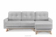 Ausziehbare Eckcouch für das Wohnzimmer mit Stauraum für Bettwäsche - Grau (rechts) Bouclé