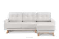 Ausziehbare Eckcouch für das Wohnzimmer mit Stauraum für Bettwäsche - Creme (rechts) Bouclé