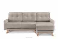 Ausziehbare Eckcouch für das Wohnzimmer mit Stauraum für Bettwäsche - Beige (rechts) Bouclé