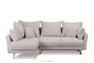 Modischer Samt-Ecksofa auf Beinen grau links
