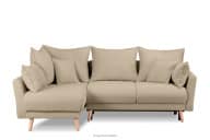 Modischer Samt-Ecksofa auf Beinen hellbeige links